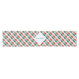 Personalized Mexico Flag Tiled Short Table Runner