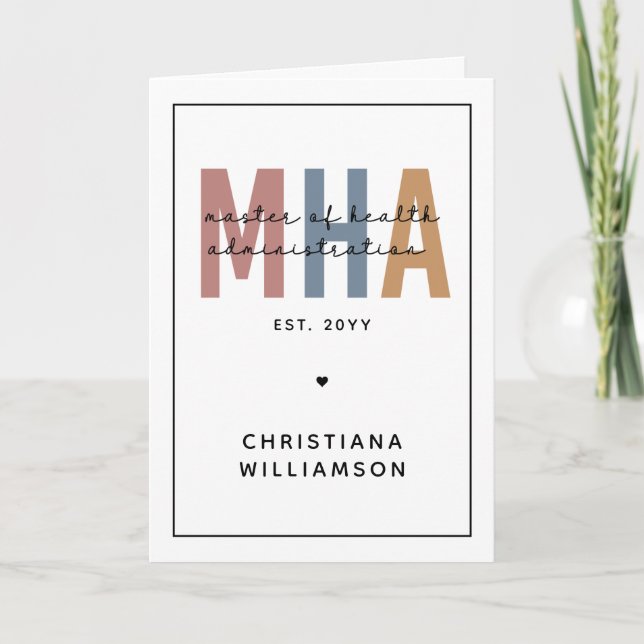 Personalized MHA Master of Health Administration Card (Front)