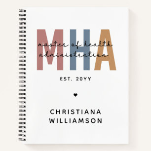 Personalized MHA Master of Health Administration Notebook
