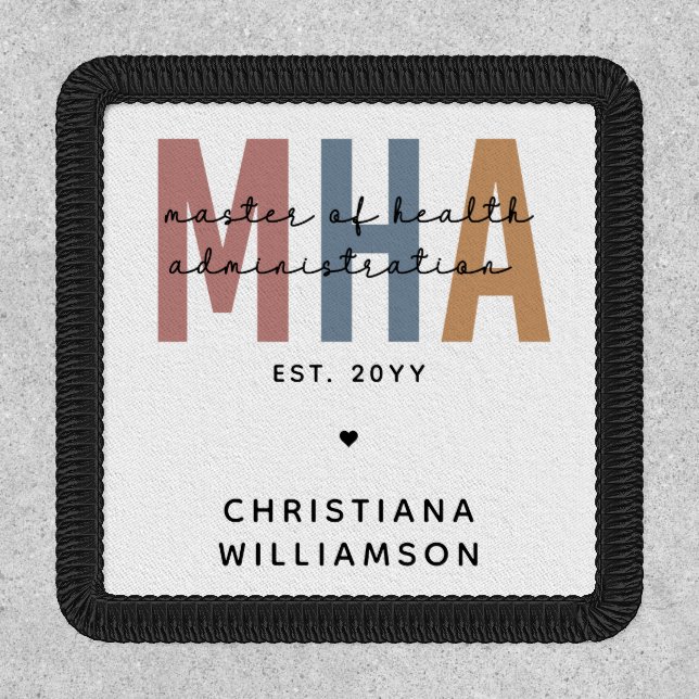 Personalized MHA Master of Health Administration Patch (Front)