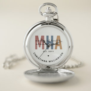 Personalized MHA Master of Health Administration Pocket Watch