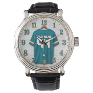 Personalized Miami Football Colors Jersey Watch