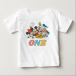 Personalized Mickey and Friends 1st Birthday Baby T-Shirt<br><div class="desc">This cute 1st Birthday graphic features the whole Mickey Mouse gang.</div>