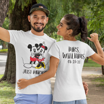 Personalized Mickey & Minnie - Just Married T-shirt by MickeyAndFriends at Zazzle
