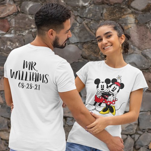 Personalized Mickey  Minnie _ Just Married T_Shirt