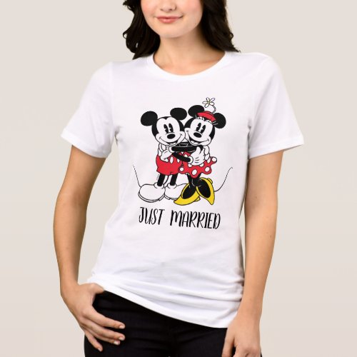 Personalized Mickey  Minnie _ Just Married Tri_Blend Shirt