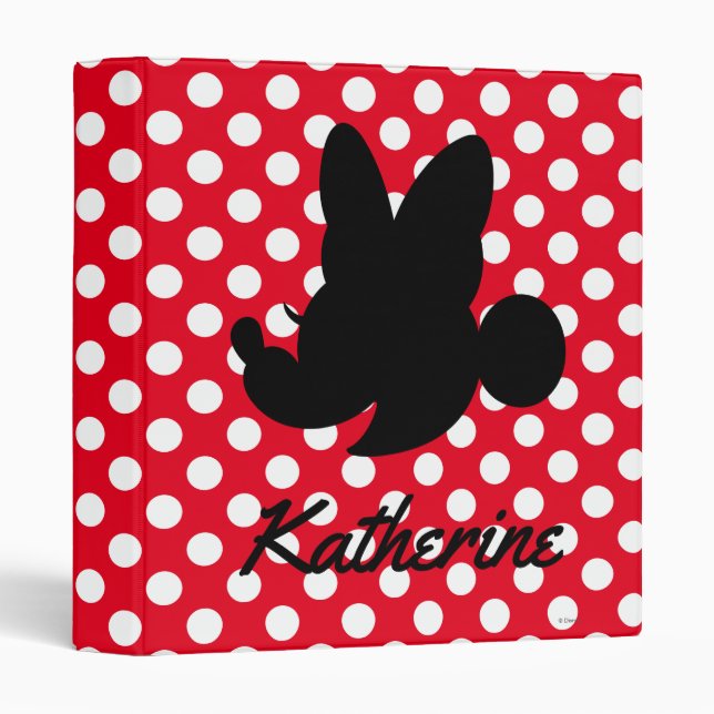 Personalized Mickey & Minnie Silhouette 3 Ring Binder (Front/Spine)