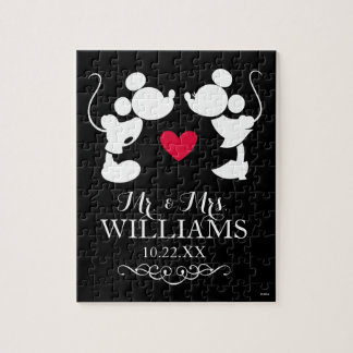 Personalized Mickey & Minnie Wedding | Silhouette Jigsaw Puzzle