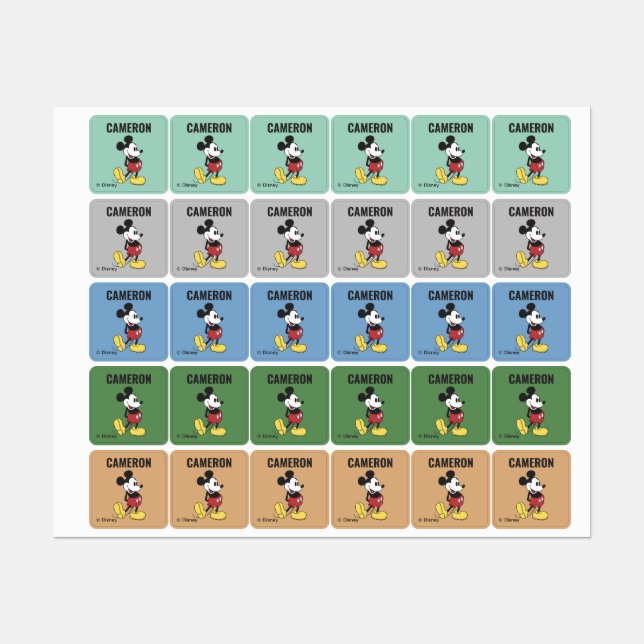 Personalized Mickey Mouse | Back to School Labels (Sheet)