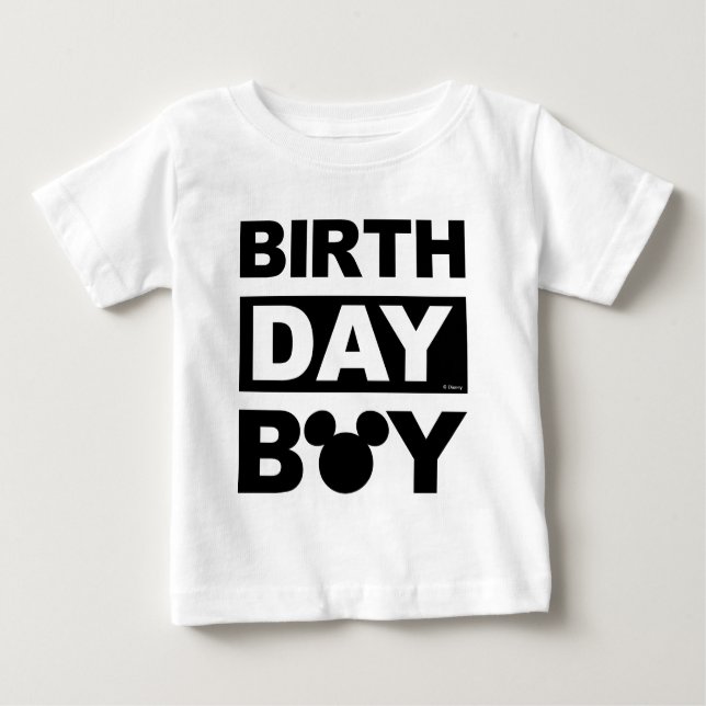 Personalized Mickey Mouse Birthday Boy Baby T-Shirt (Front)