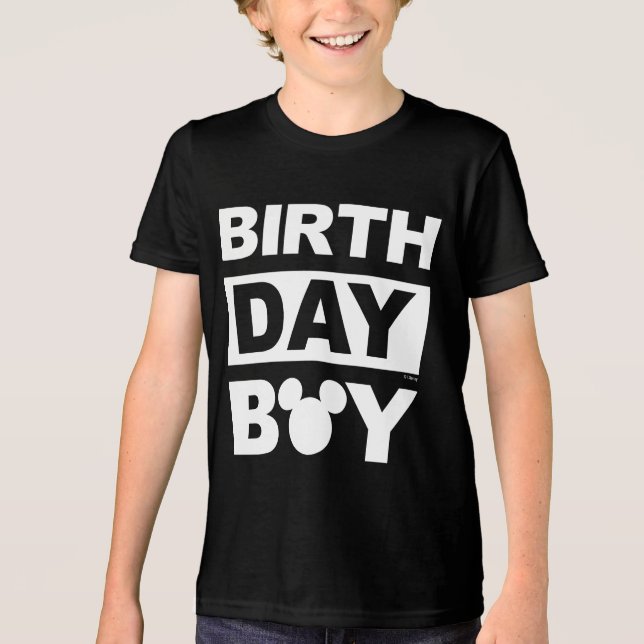 Personalized Mickey Mouse Birthday Boy Tri-Blend Shirt (Front)