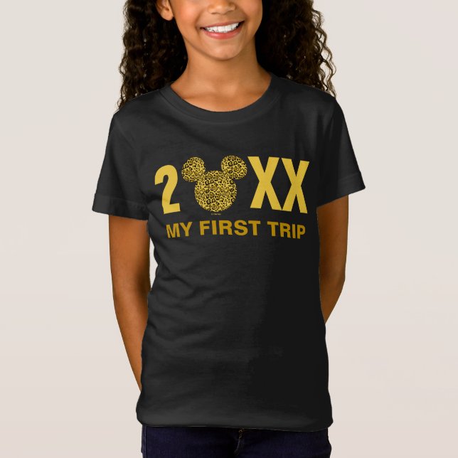 Personalized Mickey Mouse  Cheetah | My First Trip T-Shirt (Front)