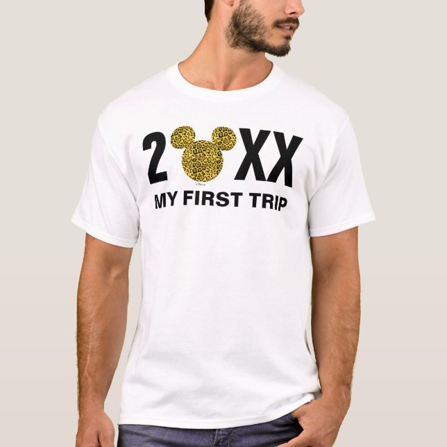 Personalized Mickey Mouse  Cheetah | My First Trip T-Shirt (Front)