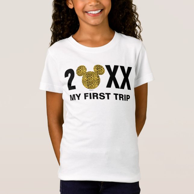 Personalized Mickey Mouse  Cheetah | My First Trip T-Shirt (Front)