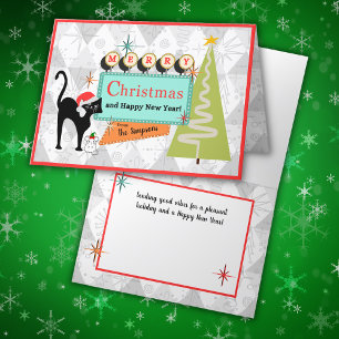 Personalized Mid Century Christmas Card