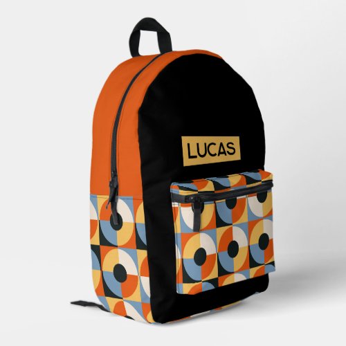 Personalized Mid Century Modern Kids Custom Name Printed Backpack