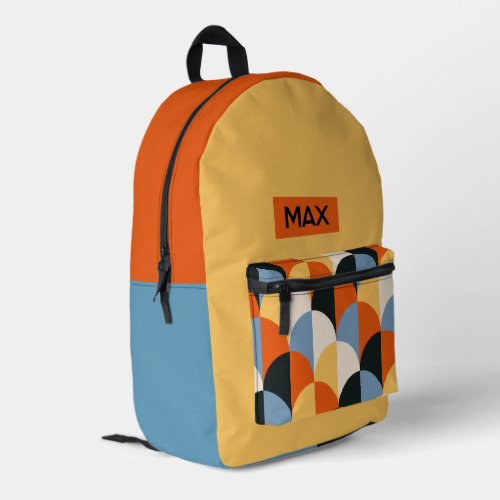 Personalized Mid Century Modern Kids Custom Name Printed Backpack