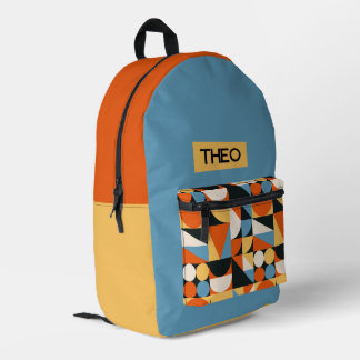 Personalized Mid Century Modern Kids Custom Name Printed Backpack