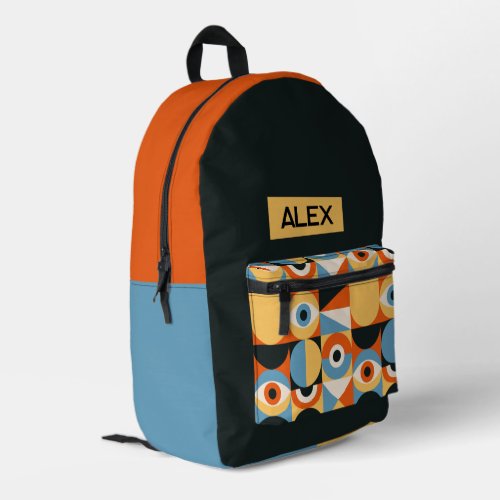 Personalized Mid Century Modern Kids Custom Name Printed Backpack