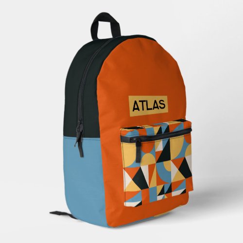 Personalized Mid Century Modern Kids Custom Name Printed Backpack