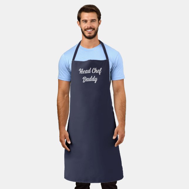 Personalized Midnight Blue Apron (Worn)