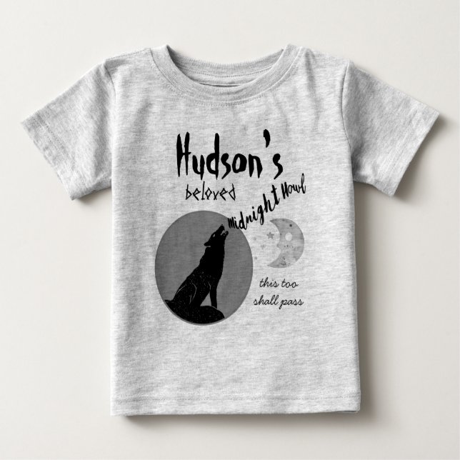 Personalized Midnight Howl, This too shall pass Baby T-Shirt (Front)