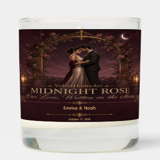 Personalized Midnight Rose Couple Candle
