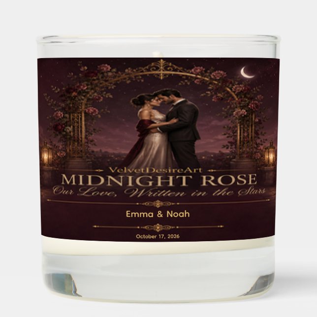 Personalized Midnight Rose Couple Candle (Right)