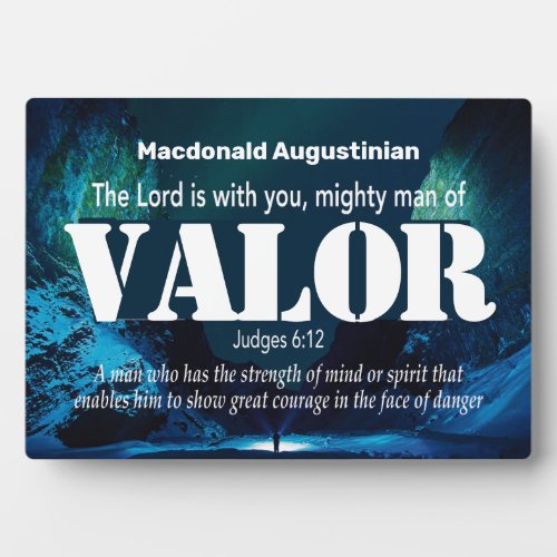 Personalized MIGHTY MAN OF VALOR Judges 612 Plaque
