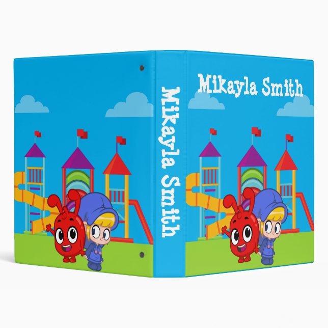 Personalized Mila Morphle playground 3 Ring Binder (Background)