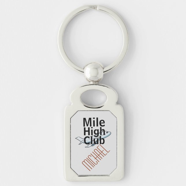 "Personalized Mile High Club Keyring, Customizable Keychain (Front)