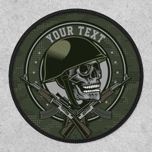Personalized Military Camo Soldier Skull and Guns Patch