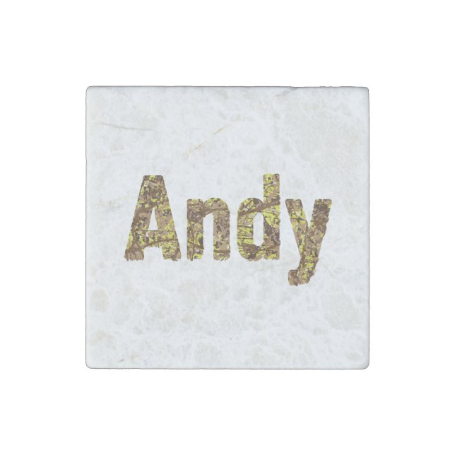 Personalized Military Camouflage Font Andy Stone Magnet (Front)