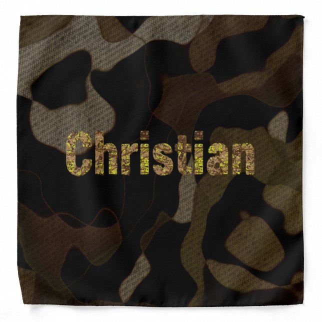 Personalized Military Camouflage Font Christian Bandana (Front)
