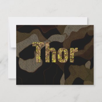 Personalized Military Camouflage Font Thor Invitation by Hakonart at Zazzle