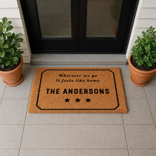 Personalized Military Homecoming Family Fiber Doormat
