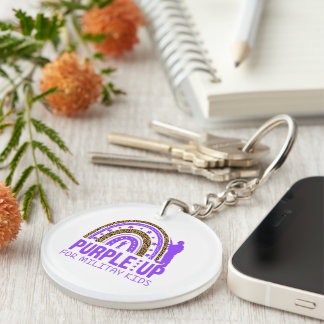 Personalized Military - Purple Up Military Child Keychain