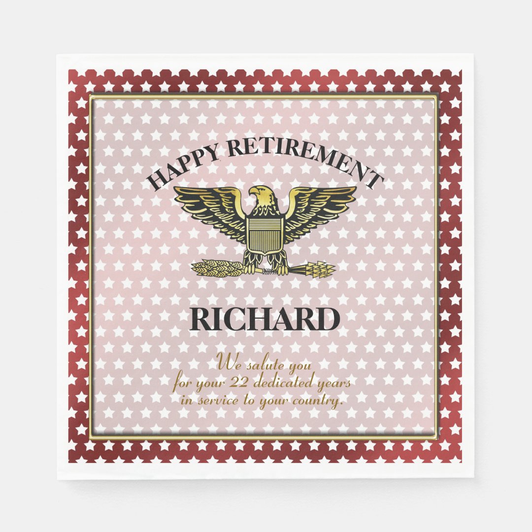Personalized Military Retirement Party Napkins Zazzle