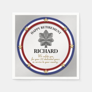 Personalized Military Retirement Party Paper Napkin