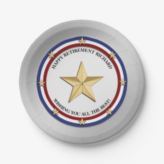Personalized Military Retirement Party Paper Plate