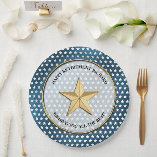 Personalized Military Retirement Party Paper Plates