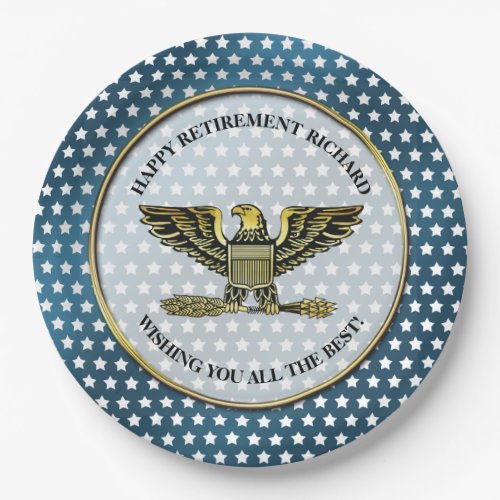 Personalized Military Retirement Party Paper Plates