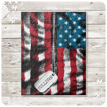 Personalized Military Soldier Dog Tag USA Flag Jigsaw Puzzle