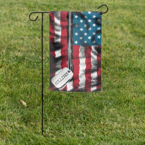 Personalized Military Soldier Dog Tags USA Flag