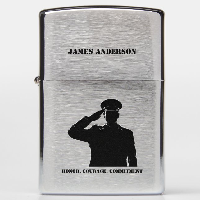 Personalized Military Tribute Zippo Lighter (Front)