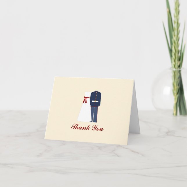 Personalized Military Wedding Thank You Notes (Front)