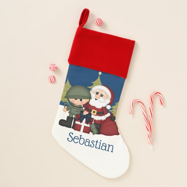Personalized Militray Soldier Christmas Christmas Stocking (Front)