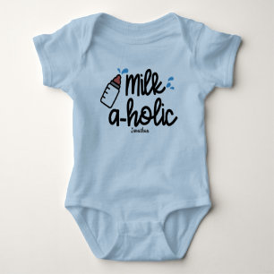 Personalized Milk aholic Boys Baby Bodysuit