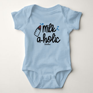 Personalized Milk aholic Boys Baby Bodysuit