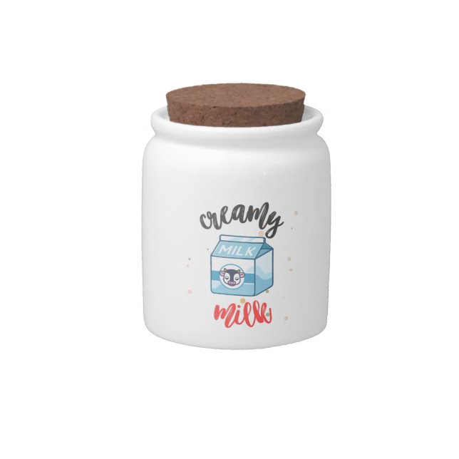 Personalized Milk Creamer Canister Candy Jar (Front)